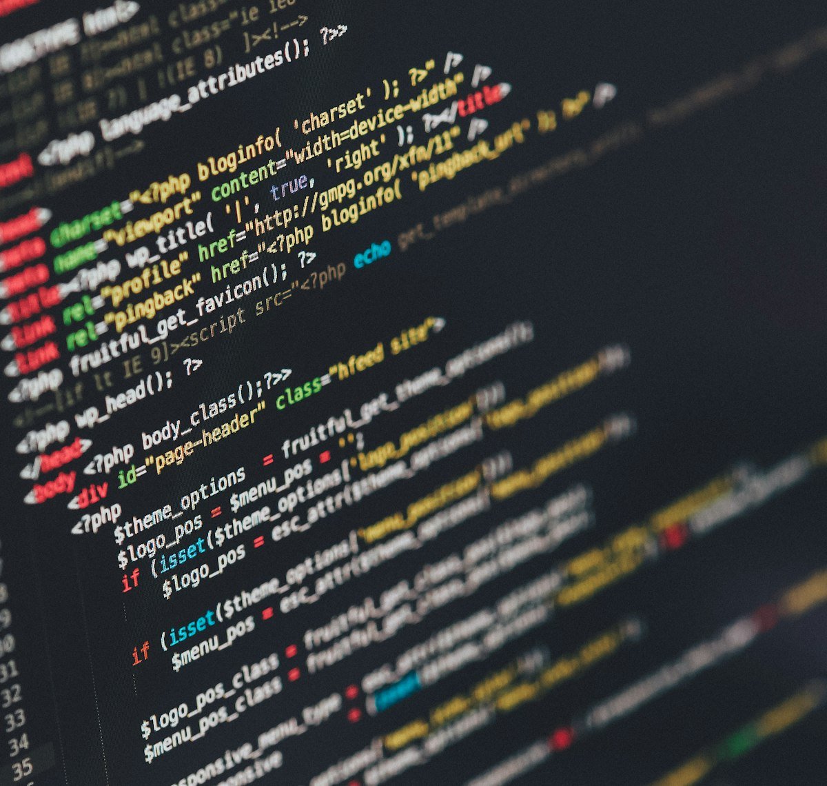 A monitor showing program code