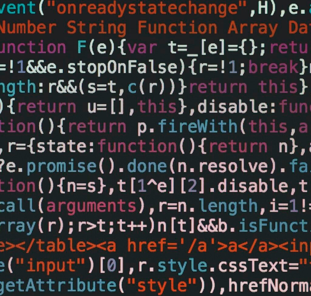 JavaScript on a dark screen